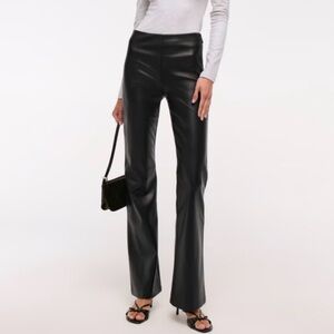 Abercrombie & Fitch Black Faux Leather Flare Pants